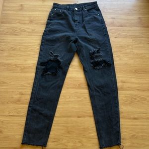 Black Distressed Jeans from Shein